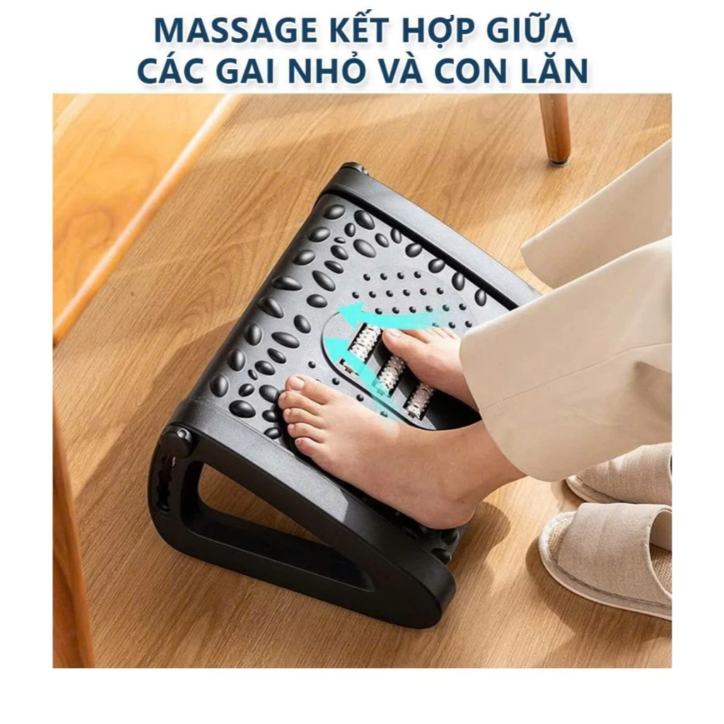 Ghê kê chân văn phòng Ergonomic cao cấp - Giúp massage chân thư giãn  Kool look- Tăng lưu thông máu