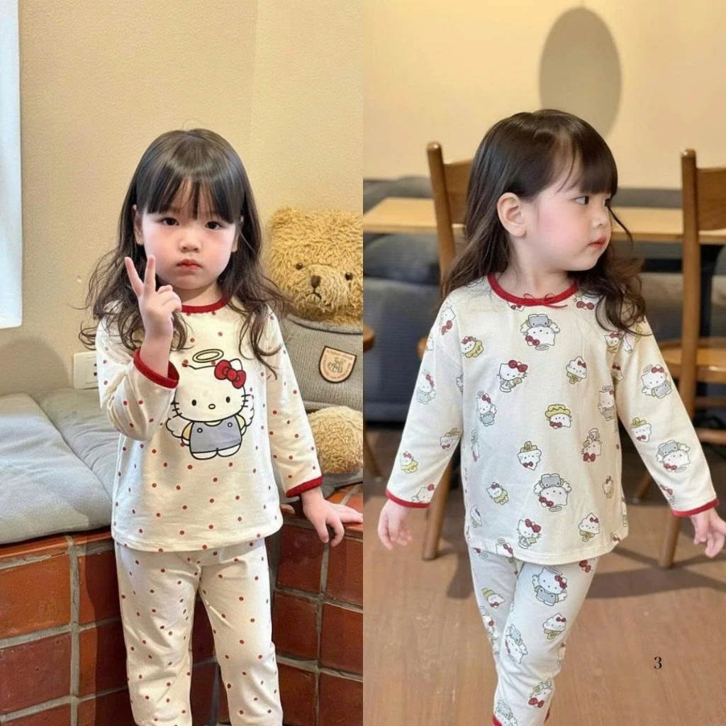[8-18kg] Bộ áo dài quần dài bé gái chất liệu cotton co giãn 4 chiều vô cùng đáng yêu mã BỘ ĐÔI CÁNH