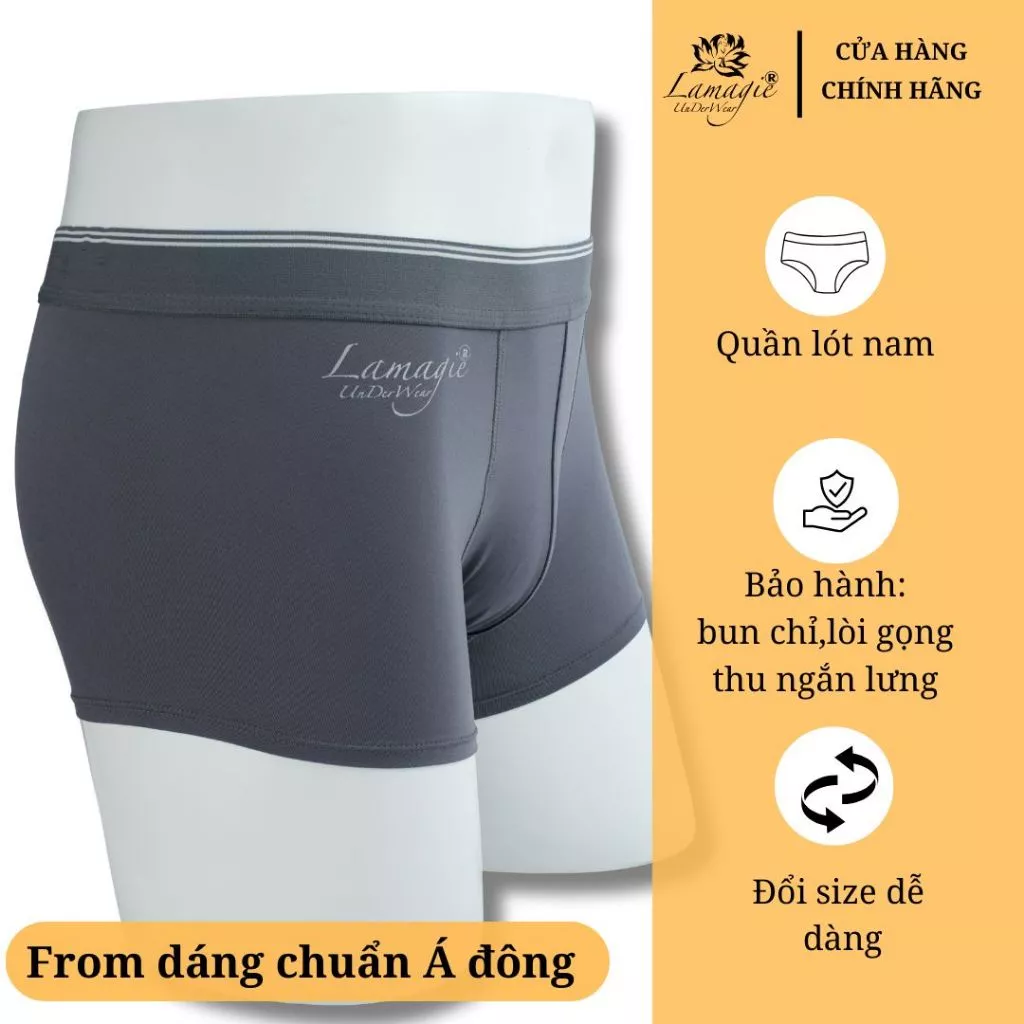 QUẦN ĐÙI BOXER NAM CAO CẤP QĐN-01 – Thun Lạnh Mát Da, Chống Cuộn Ống