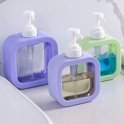 chai chiết dầu gội sữa tắm bằng nhựa có vòi dung tích 300ml, Chai chiết xà phòng sữa tắm kiểu dáng hiện đại nhiều màu