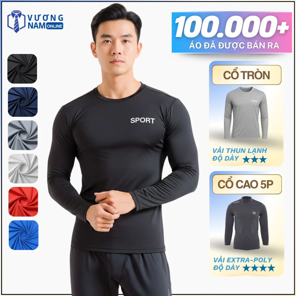 Áo giữ nhiệt nam Chống Nắng tay dài ôm body co giãn 4 chiều đẹp cao cấp VNO87