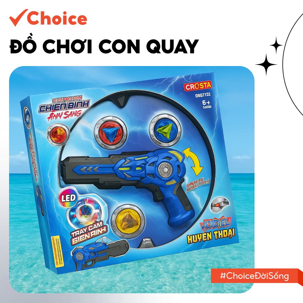 Đồ Chơi Con quay Choice DK20 chiến binh ánh sáng đủ hình, an toàn cho bé