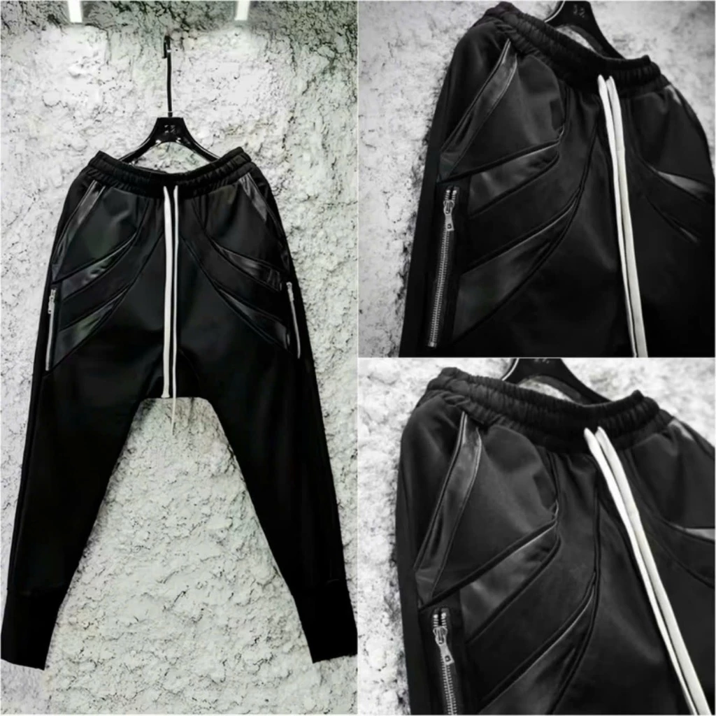 Quần Jogger Nam Nữ Phối Da 2 Bên Form Chuẩn - Quần Dài Nam Form Dáng Đơn Giản Hàng QC hottrend