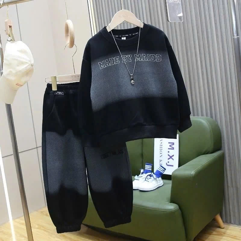 [Peinn] Set bộ quần áo thu đông bé trai 14-52kg mẫu MAIDD. Chất liệu co dãn ấm áp. D10 - EB32