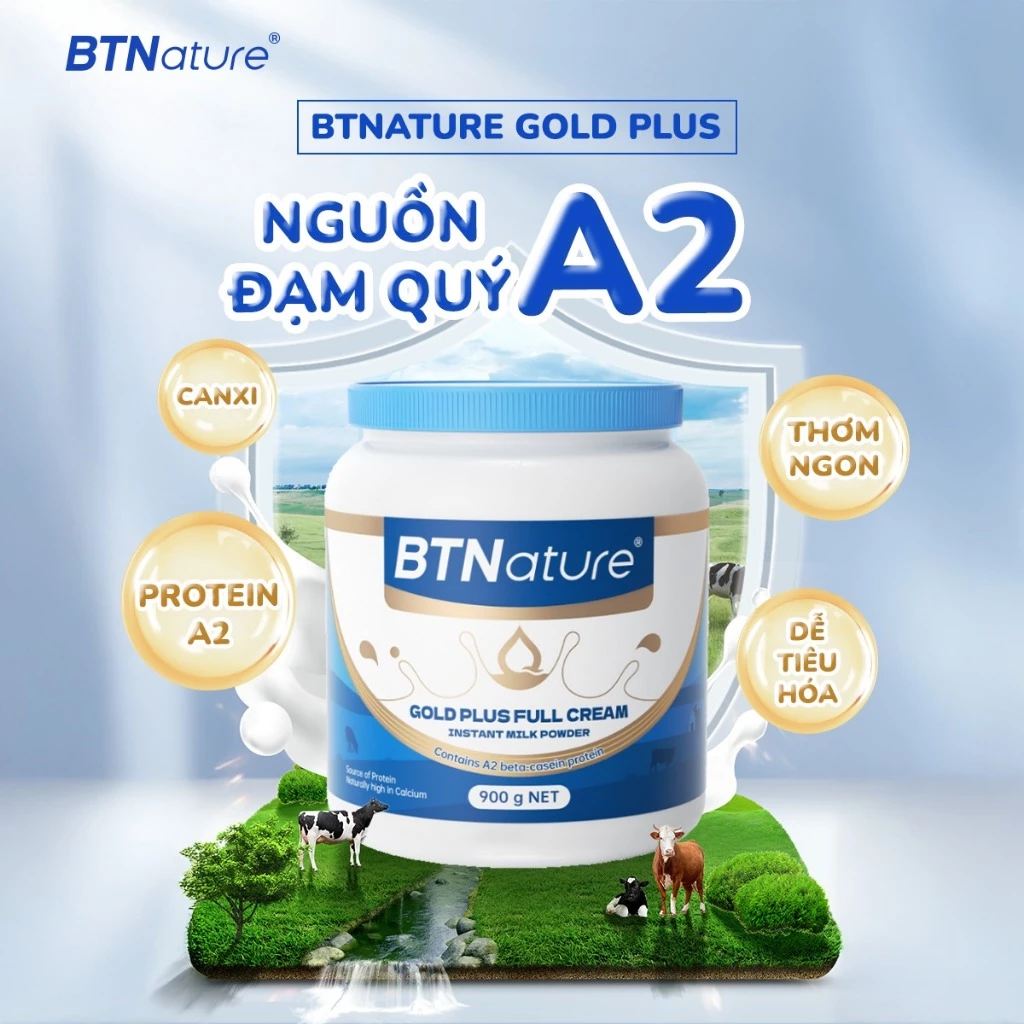 | ĐẠM QUÝ A2 | Sữa Bột Nguyên Kem Cao Cấp BTNature Gold Plus – Phù Hợp Với Hệ Tiêu Hóa Nhạy Cảm