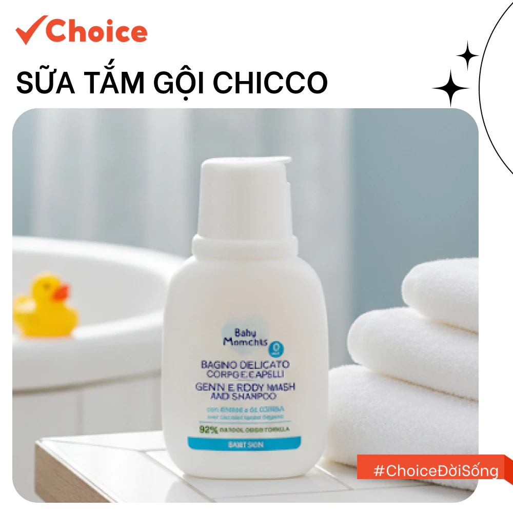 [Choice] Sữa Tắm Gội Chiết Xuất Yến Mạch Chicco 0M+ FM2-2531-10-1 - Chai Du Lịch 50ml