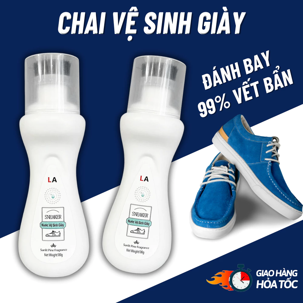 Nước Tẩy Giày Dép LA (Mẫu Mới) 100ml – Làm Sạch, Làm Trắng, Khử Mùi Hiệu Quả, Chai Vệ Sinh Giày Tiện Lợi -VH999