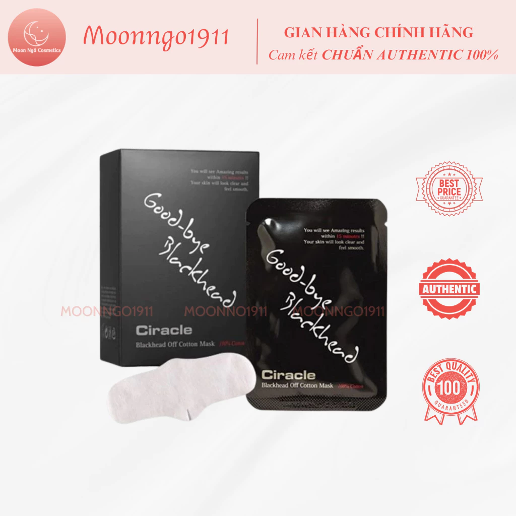 [SET 5 MIẾNG] Miếng Dán Đẩy Mụn Đầu Đen Ciracle Good Bye Blackhead(Kèm đầu nặn và bông)
