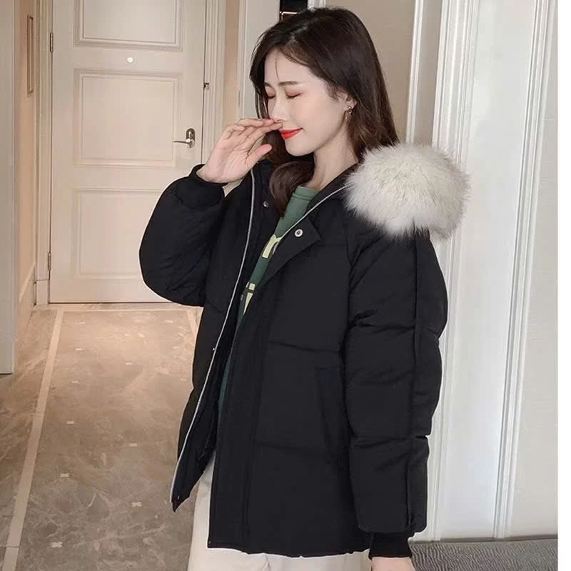 ÁO KHOÁC PHAO NỮ MŨ NÓN LÔNG THÁO RỜI ẤM ÁP MÙA ĐÔNG CÓ SIZE M L XL XXL