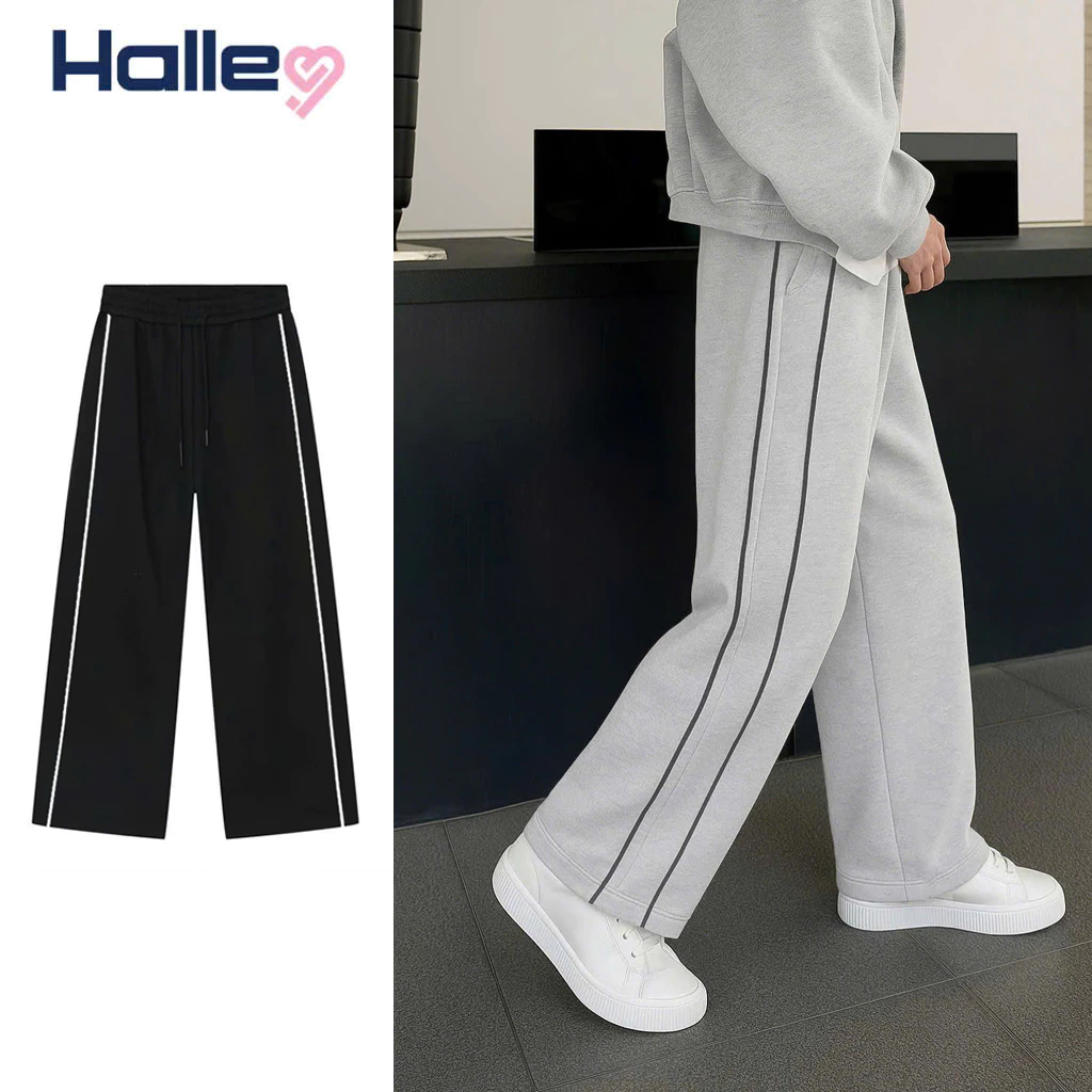 Quần Jogger Nam Ống Suông Chất Nỉ 2 Da Halley D30 Phong Cách Ulzzang Thể Thao
