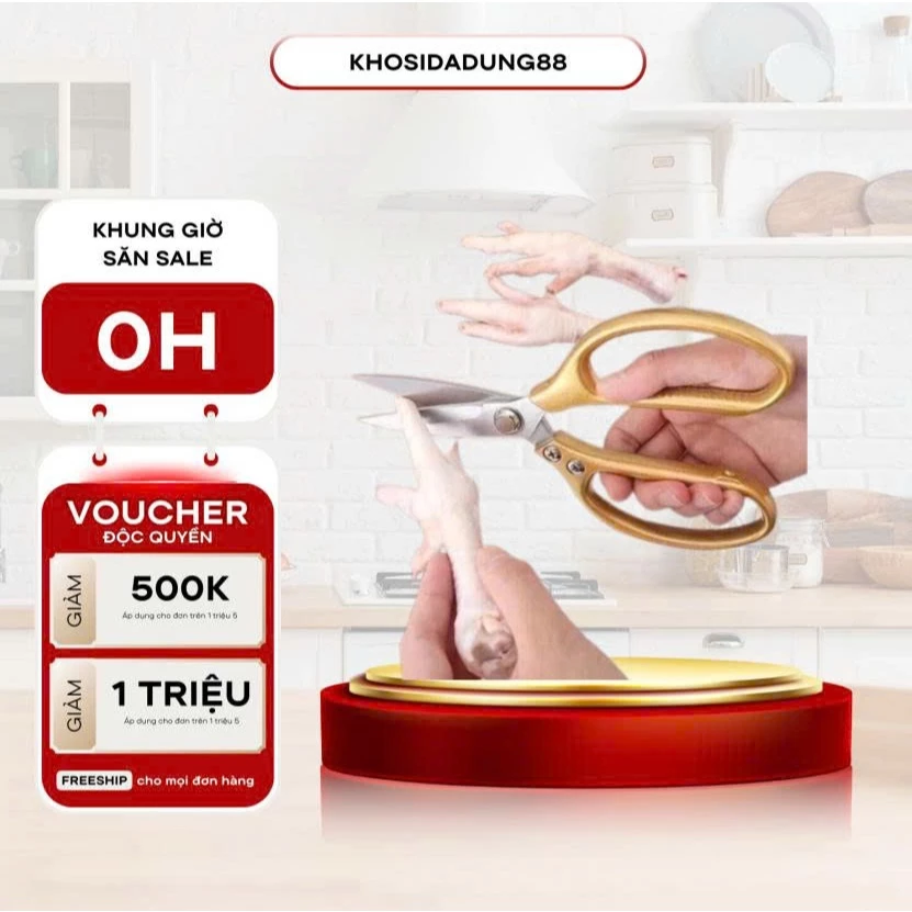 Kéo Làm Bếp Đa Năng Siêu Phẩm Nội Địa Nhật SK5 Siêu Sắc, Kéo Cắt Gà, Cắt Vịt, Cắt Thịt Các Loại