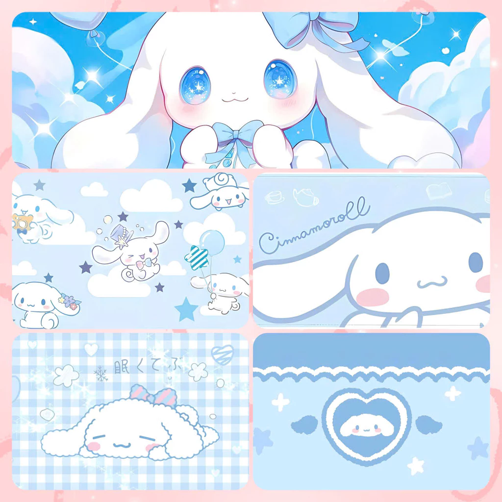 Lót Chuột Cinnamoroll Dễ Thương – Pad Chuột Anime Sanrio Xanh Pastel, Chống Trượt Size Nhỏ