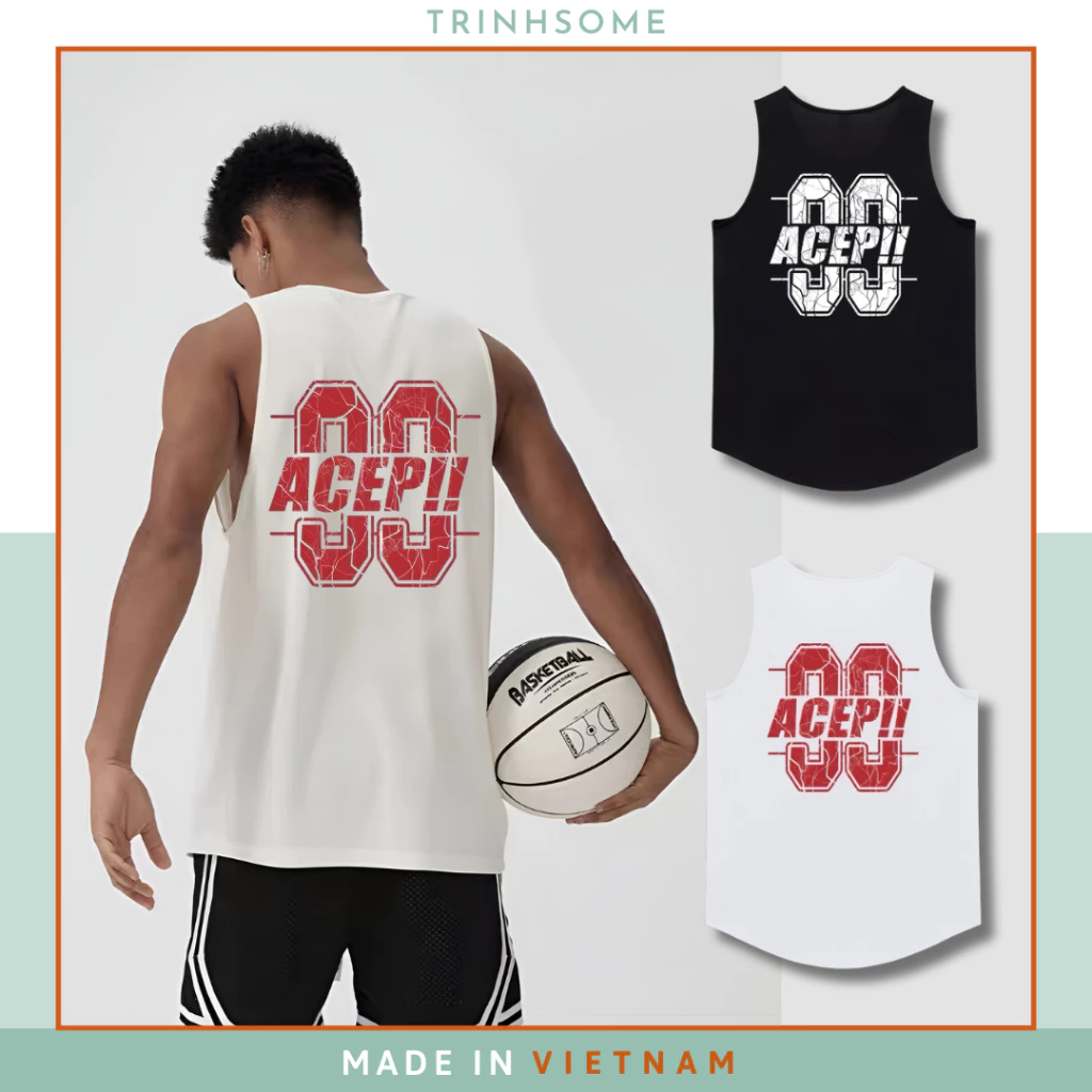 Áo Ba Lỗ Thể Thao Sport Nam Tanktop In Số Sau Lưng Và Bên Ngực, Cổ Tròn Sát Nách Mạnh Mẽ, Vải Thun Thoáng Mát. MÃ: BL