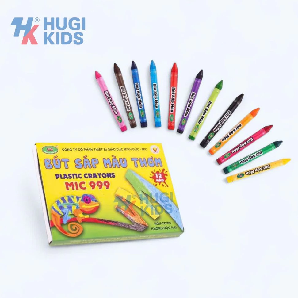 Hộp 12 Cây Bút Sáp Màu Thơm MIC 999 – Màu Tươi Sáng, Không Độc Hại, Dành Cho Học Sinh