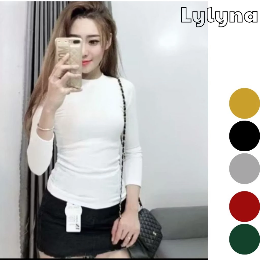 Áo tay dài thun gân, áo thun gân body dáng chuẩn -LYLYNA A02