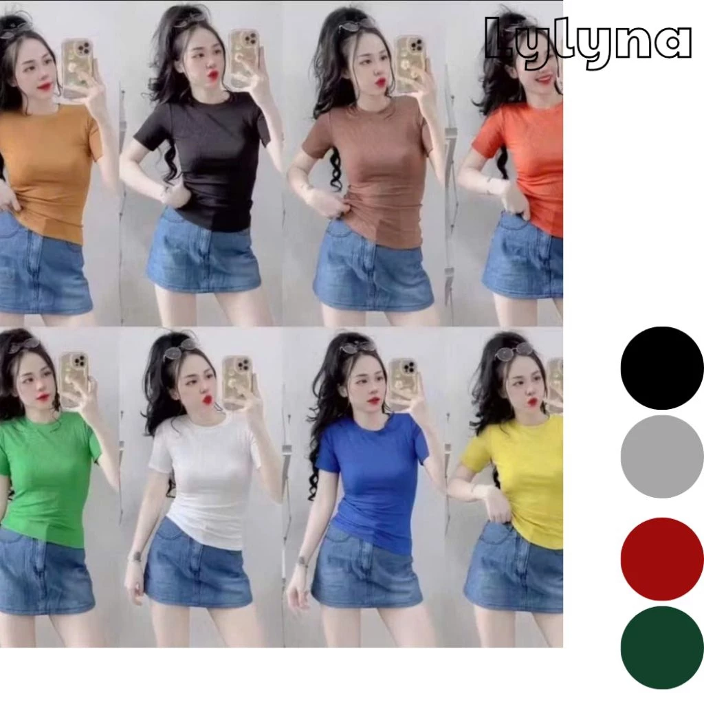 Áo thun tay ngắn babytee, áo thun body dáng chuẩn -LYLYNA A07