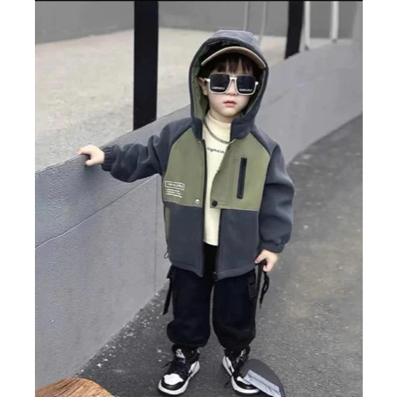 [Peinn] Áo khoác gió lót lông dành cho bé trai 10-45kg mẫu 17N74 thiết kế năng động, chất liệu ấm áp. D22 - EB139