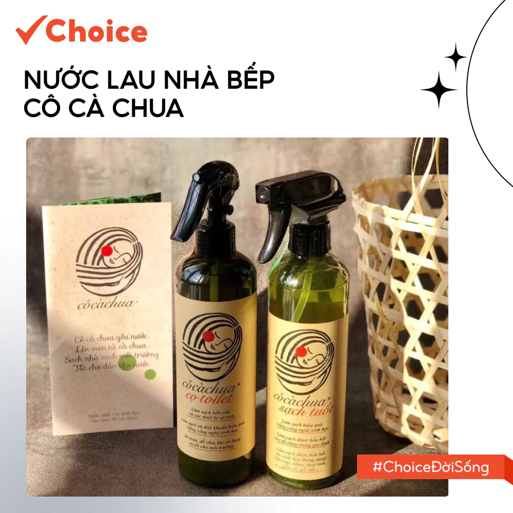 [Choice] Nước Lau Nhà Bếp Cô Cà Chua FM2-1701-4 Thiên Nhiên Hương Quế, Đánh Bay Dầu Mỡ Nhờn, 500ml