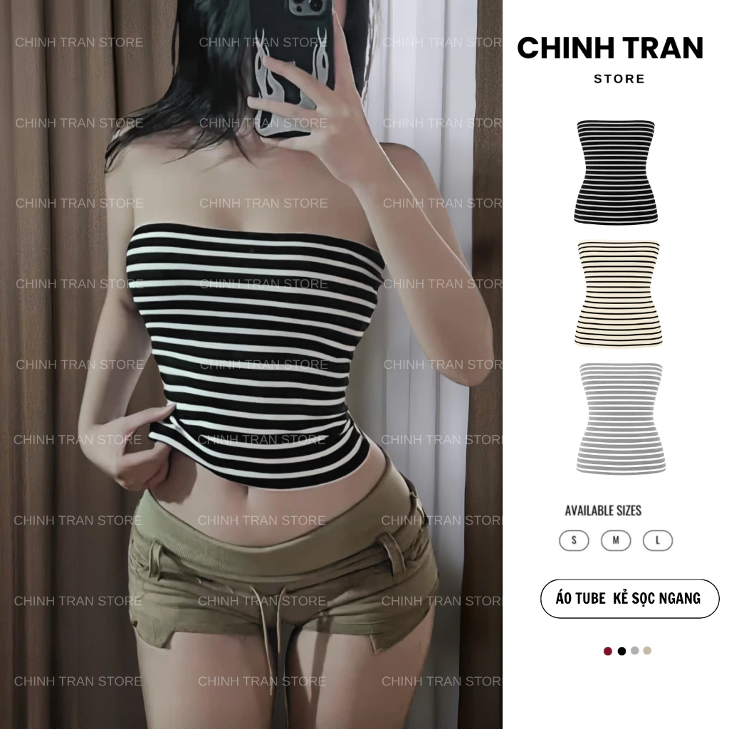 [ĐỌC KỸ MÔ TẢ] Áo Ống Sọc Ngang Ôm Body - Chinh Trần Store