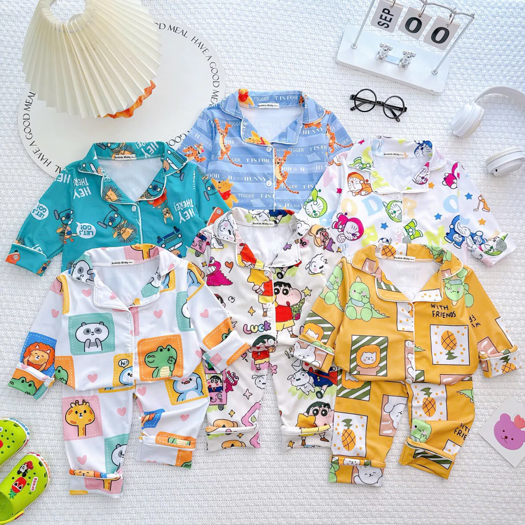 [Bonkids] Bộ Quần Áo Dài Tay Pijama Thun Thái In 3D, Vải Không Ra Màu Không Xù Lông