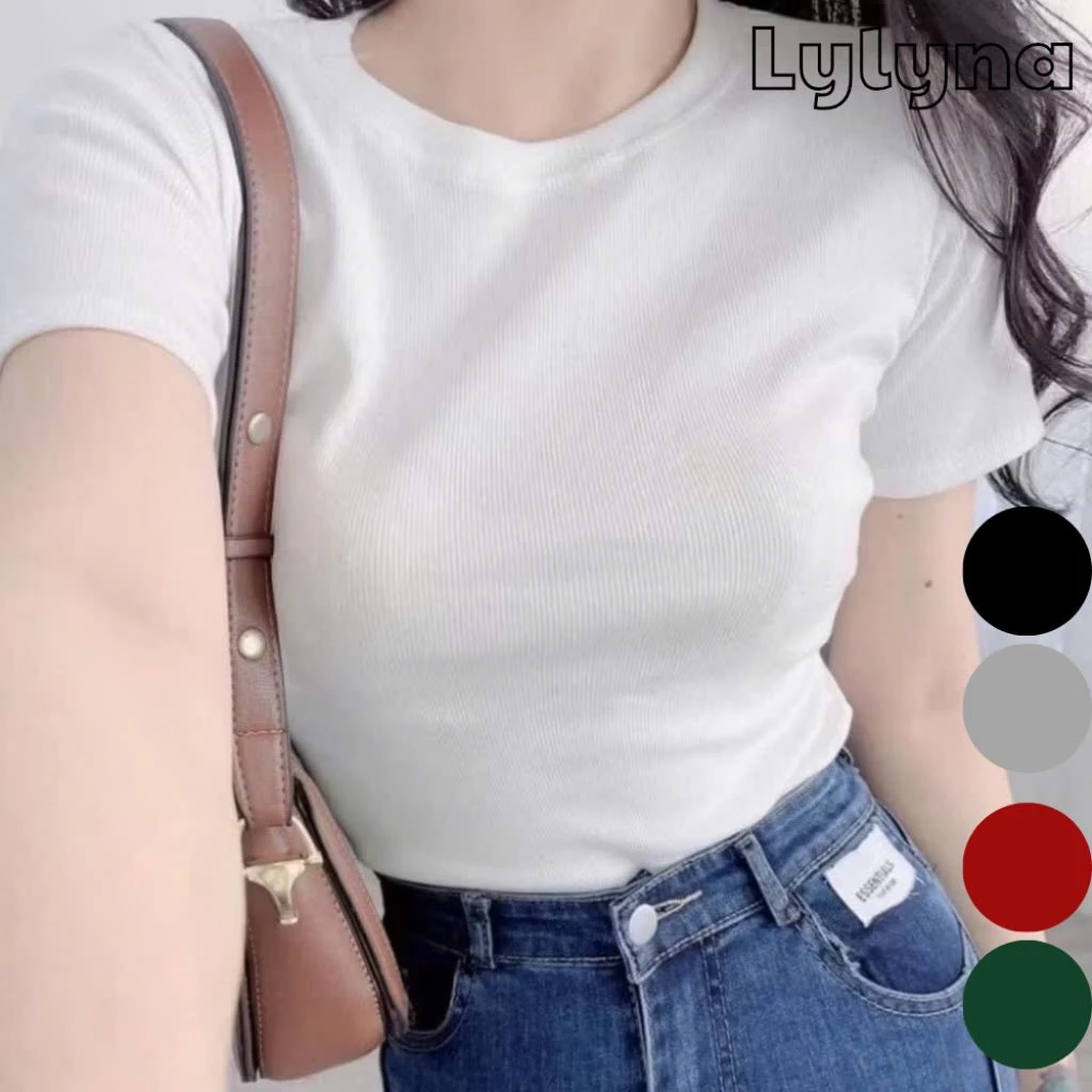 Áo thun gân tay ngắn babytee dáng chuẩn - LYLYNA A08