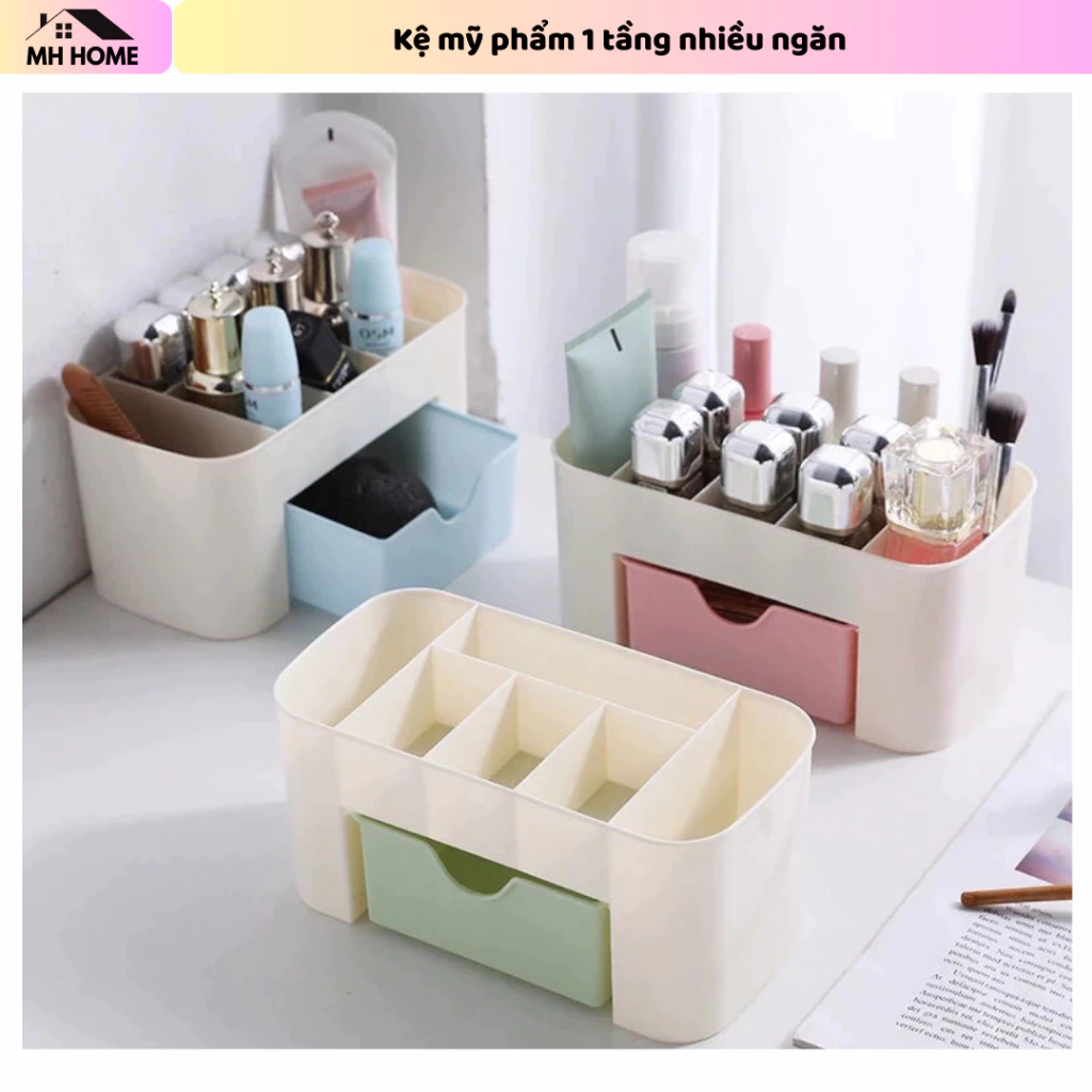 Kệ đựng mỹ phẩm nhỏ gọn tiện lợi - Kệ mỹ phẩm 1 tầng nhiều ngăn - Tiết kiệm không gian gọn gàng