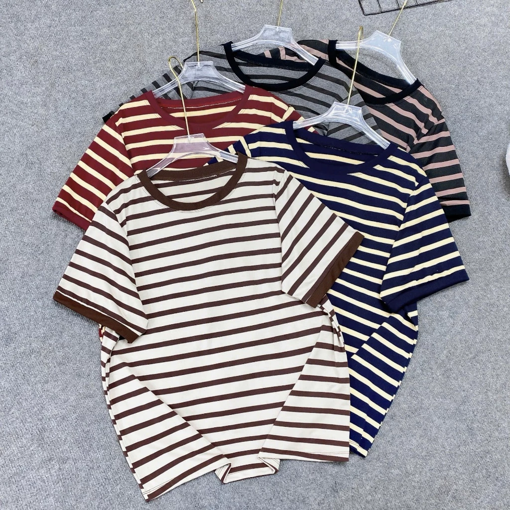 Áo Thun Sọc Ngang Bigsize Nữ Ulzzang Form Rộng Thoải Mái Thời Trang Đậu Big Size A308