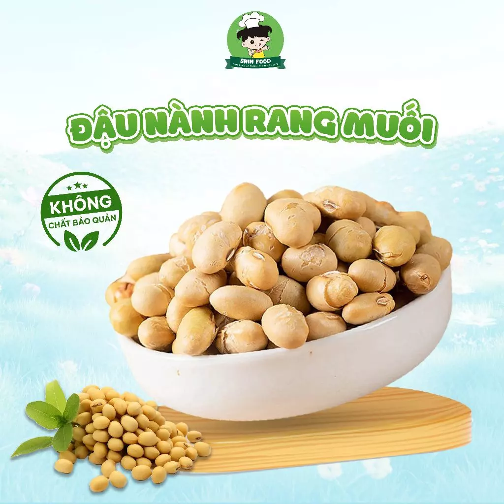 Hạt Đậu Nành Rang Muối Sấy Giòn Ăn Liền Shin Food Cỡ Lớn Tốt Cho Sức Khỏe, Hạt Đâu Tương Sấy Giòn Dinh Dưỡng Thơm Ngon