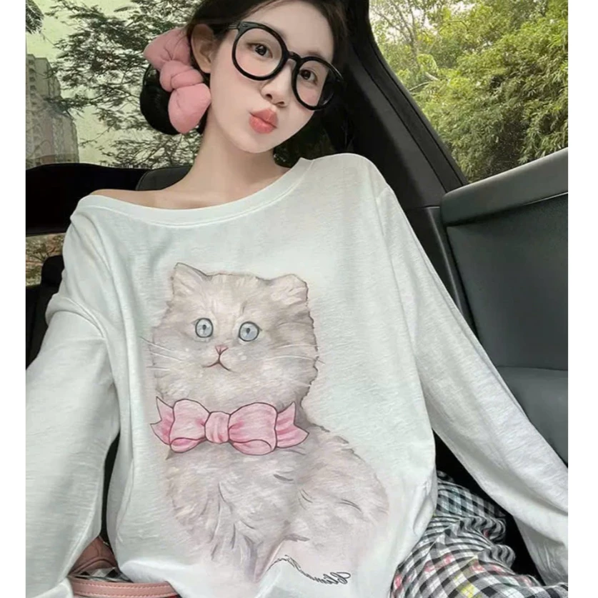 Áo thun nữ tay dài ÁO LÊCH VAI XƯỚC phong cách Hàn Quốc THU UNISEX M2885