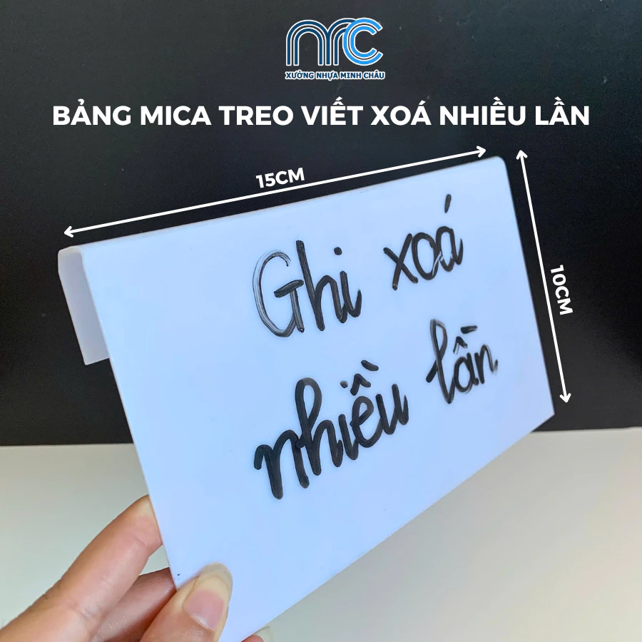 Bảng mica ghi giá sản phẩm, Bảng mica viết bút lông, Bảng mica chữ J trắng ghi xoá nhiều lần