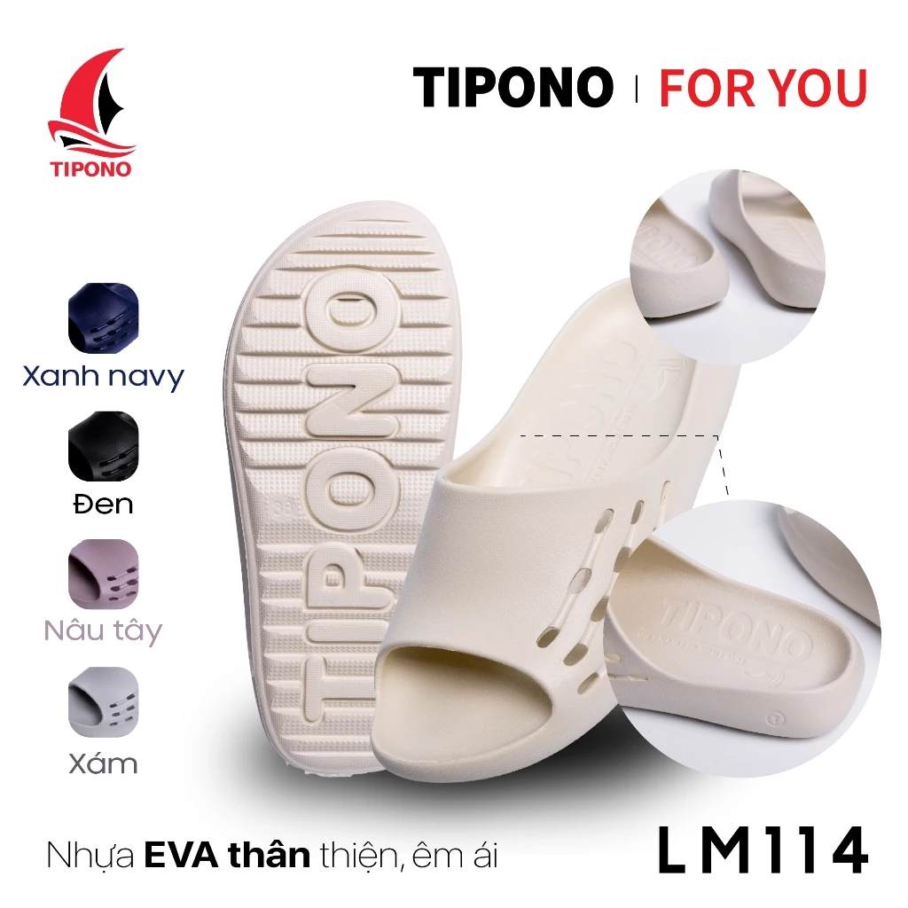 TIPONO LM114 Dép Công Thái Học Unisex, EVA Đúc Nguyên Khối Ôm Chân, Êm Nhẹ Bền Bỉ, Chống Trơn Trượt