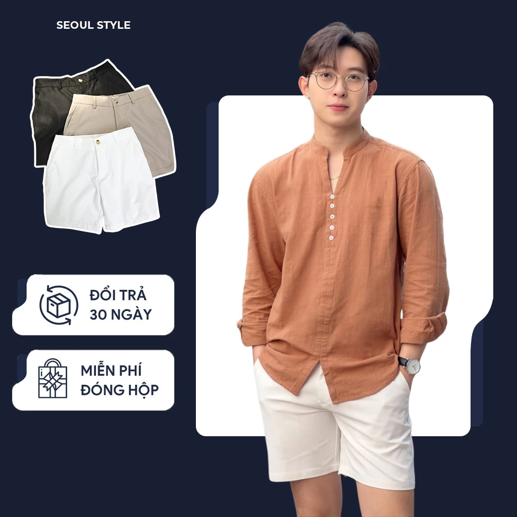 Quần short nam ngắn vải kaki cao cấp, lưng đai thun, co giãn 2 chiều, chuẩn form hàn quốc - SEOUL