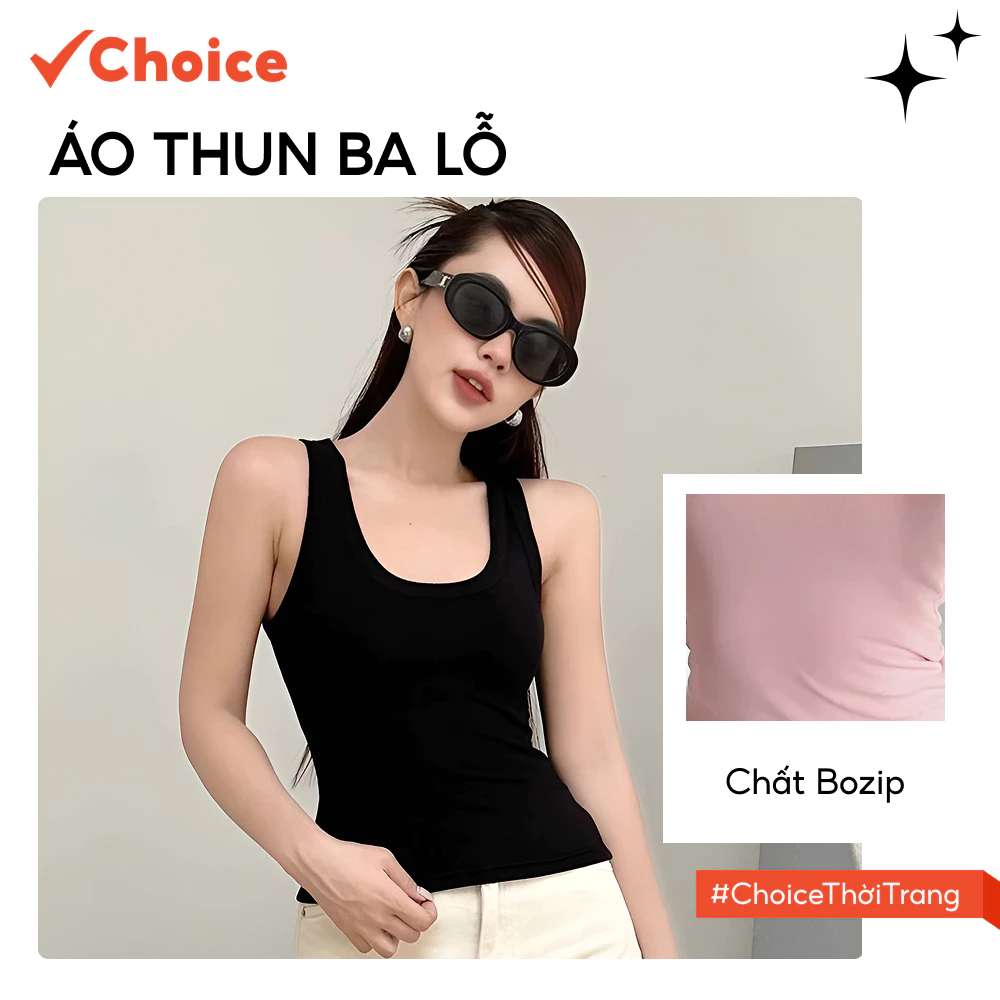 [Choice] Áo Thun Ba Lỗ Fa1-0019-35 Đơn Giản, Khoét Cổ, Trơn, Viền Bản To, Chất Tăm Lạnh