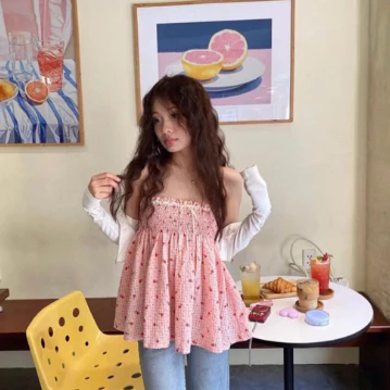 [bigsize 60-90kg] áo baby doll  phối ren in hoa