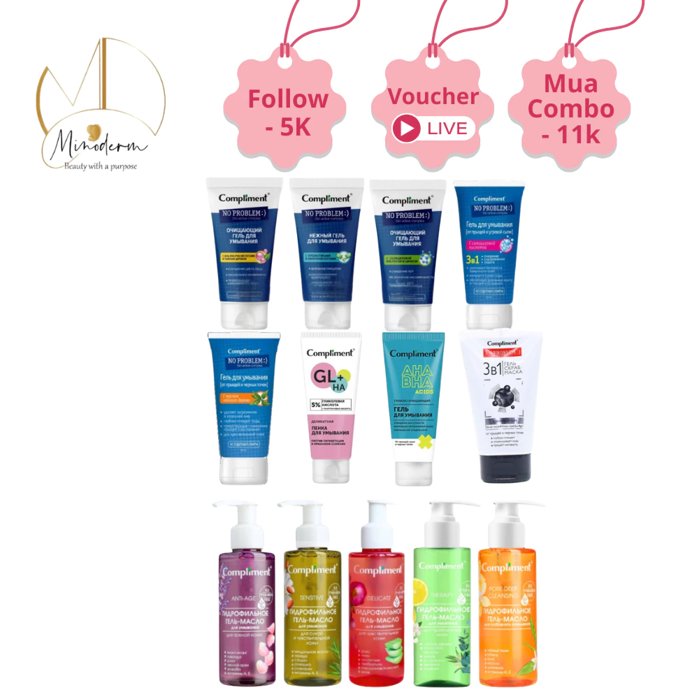 Gel Rửa Mặt Compliment No Problem sạch sâu ngừa mụn, giảm viêm