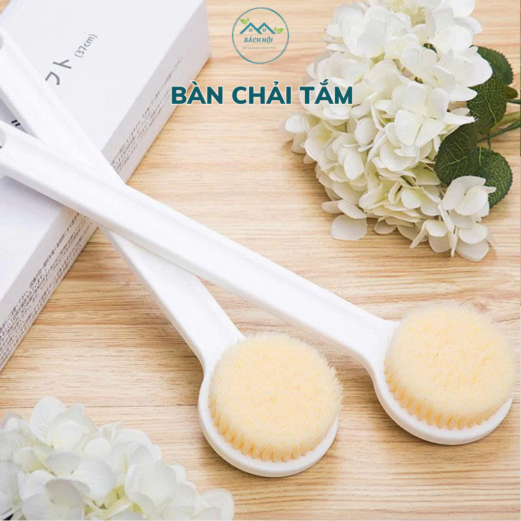 Bàn Chải Tắm Cán Dài Lông Mềm Mịn, Dụng Cụ Cọ Kỳ Lưng Chà Da Toàn Thân Tiện Lợi