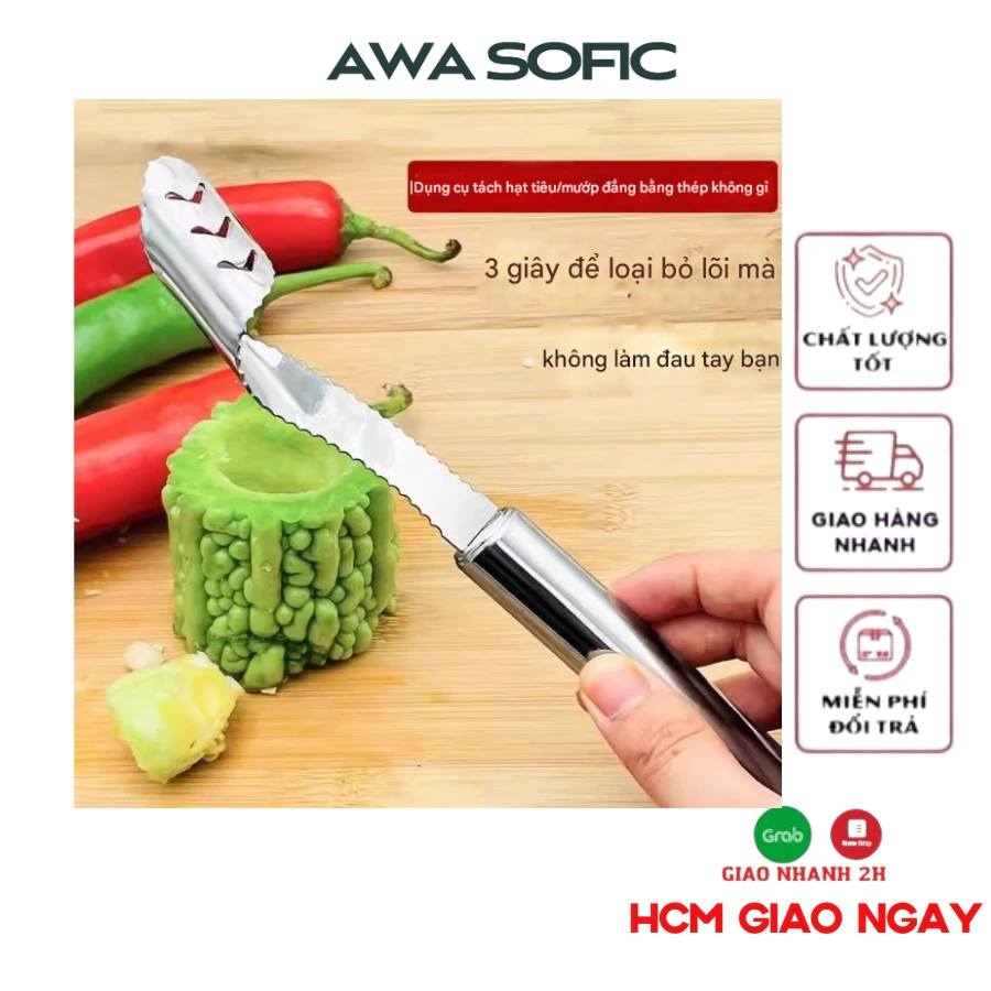 Dao lấy ruột khổ qua, mướp đắng, ớt sừng, dưa leo 2 Lớp dày - Hỗ trợ làm món nhồi thịt