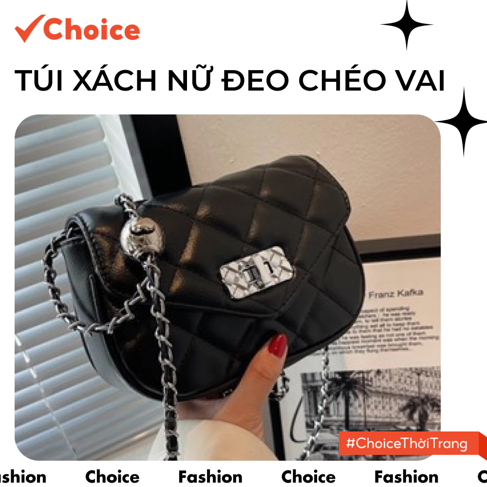 [Choice] Túi Xách Nữ FS1-2213-1224 Đeo Chéo, Vai, Size 19cm, Màu Đen