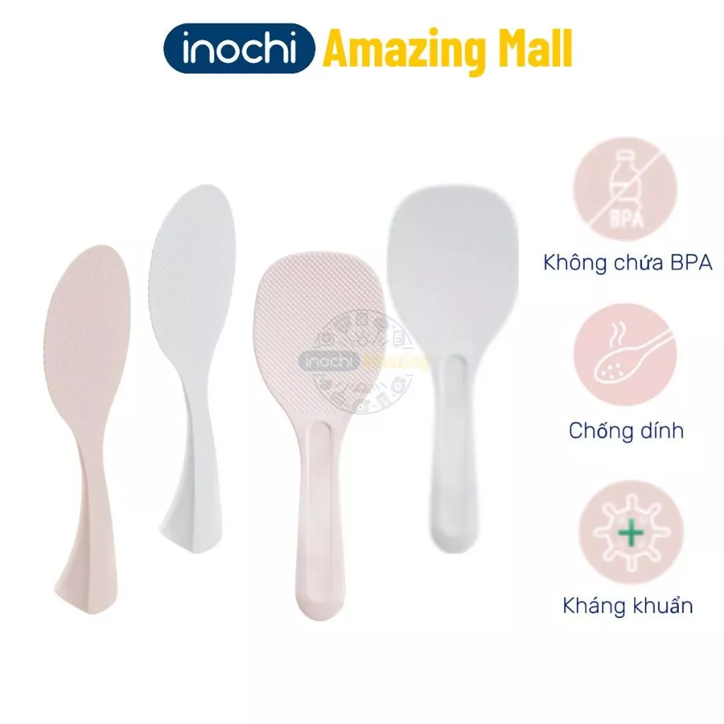 Muỗng xới cơm chống dính Inochi Sendai vá muôi múc cơm Amazing Mall