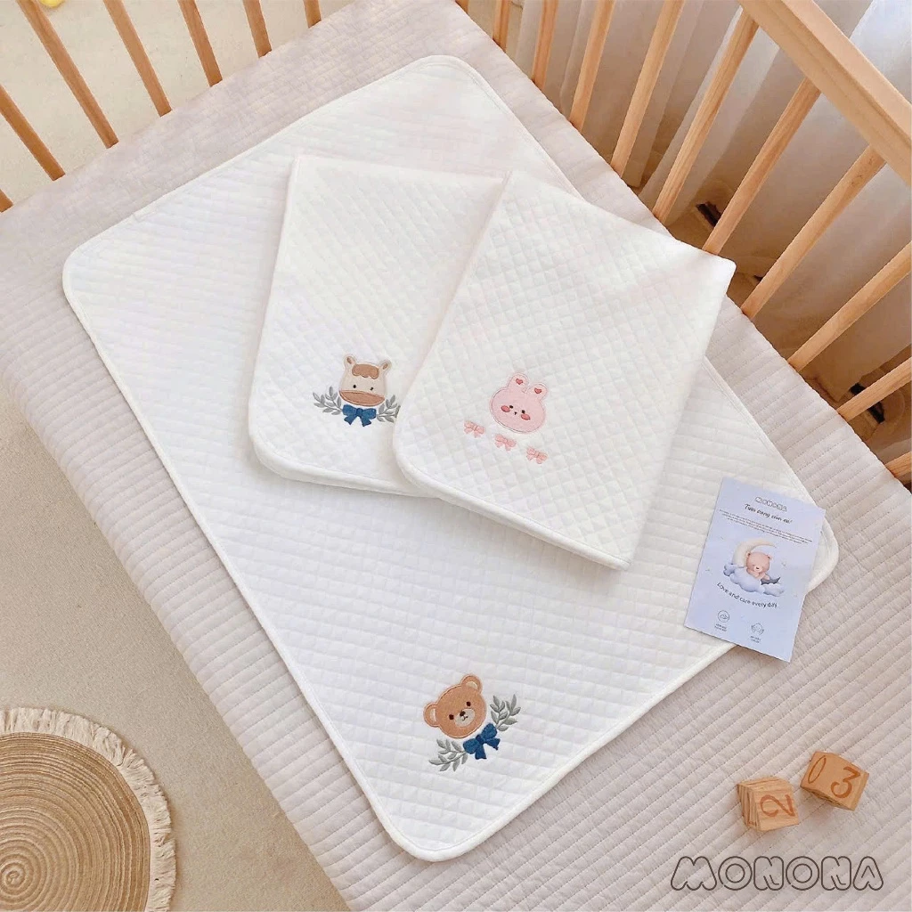 Lót chống thấm cho bé, tấm lót chống thấm 4D thay bỉm họa tiết cao cấp