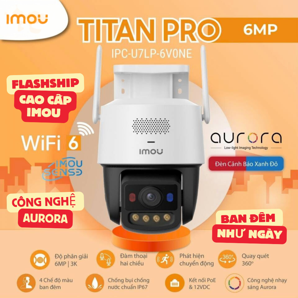 Camera wifi imou titan pro 3k+ 6M U7LP-6VON công nghệ aurora ban đêm nhìn như…