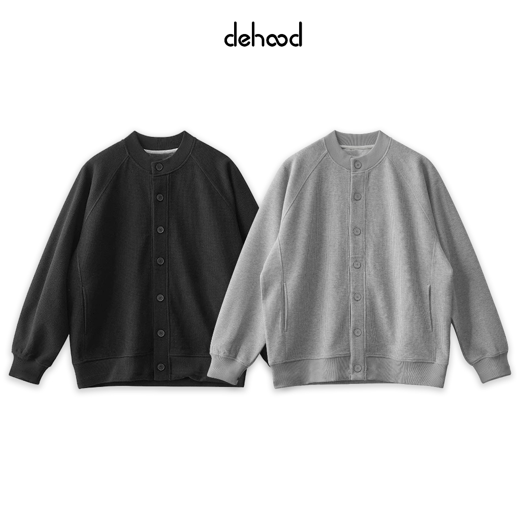 Áo khoác Cardigan Local Brand Dehood chất Waffle không nhăn mềm mịn Unisex basic