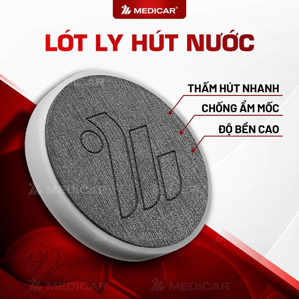 [PREMIUM] ĐẾ LÓT CỐC Ô TÔ MEDICAR SIÊU THẤM HÚT NƯỚC - Chất liệu đá cao cấp, sử dụng đa năng, chống ẩm mốc & kháng khuẩn