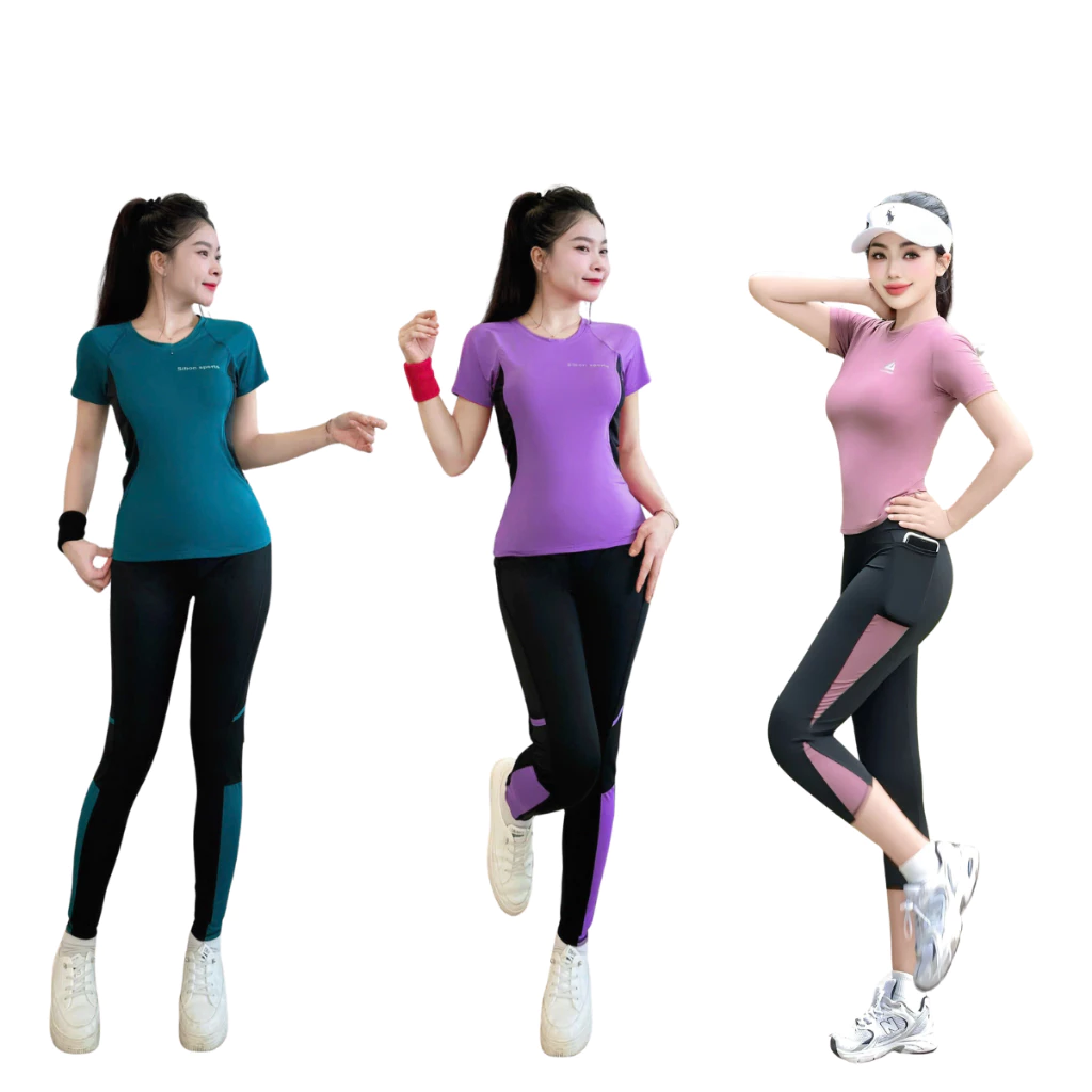 [Tổng Hợp Mẫu Cộc Tay] Bộ Cộc Tay Kín Bụng Tập Gym Yoga Aerobic Đạp Xe Chạy Bộ Nữ Quần Dài/Lửng D39/L01/BG03
