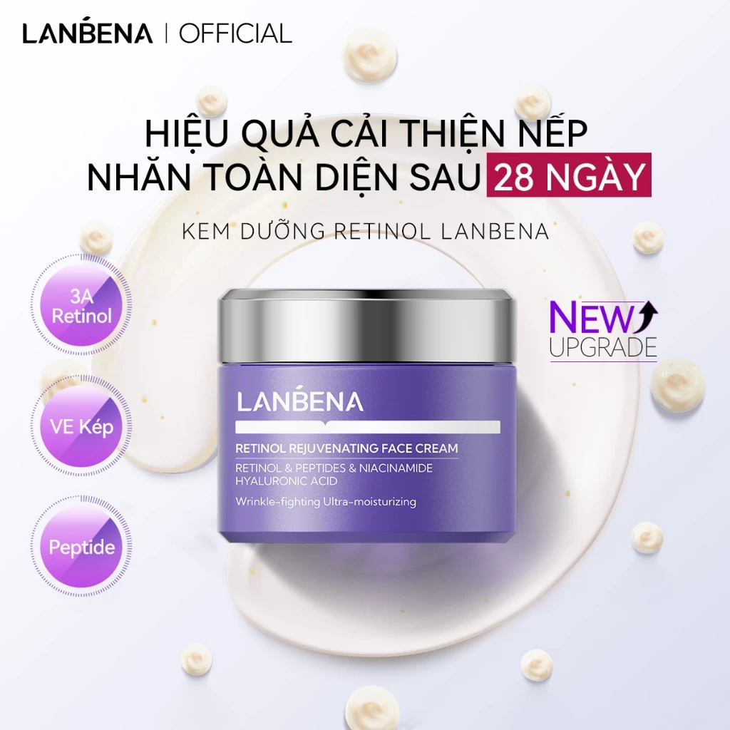 LANBENA Kem dưỡng da mặt Retinol (30g) - Nâng cơ giúp săn chắc da, đều màu da, dưỡng ẩm mịn da, chống lão hóa Skincare