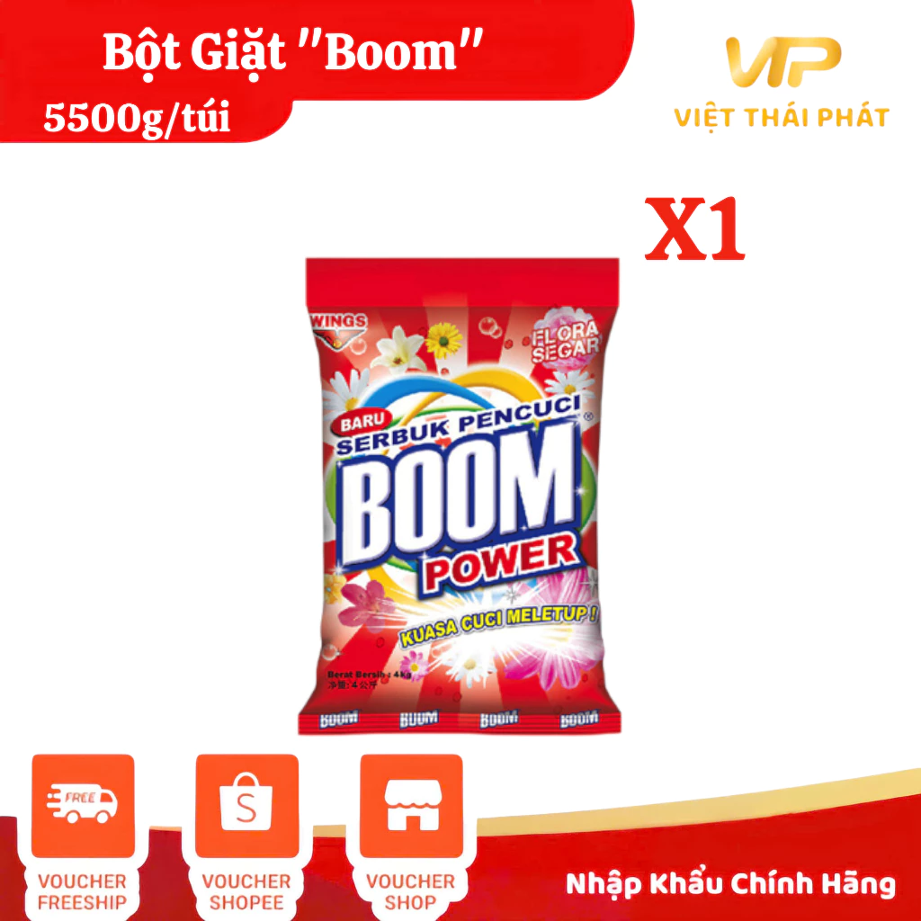 Bột Giặt Boom Hương Hoa | Việt Thái Phát - Hàng Thái Chính Hãng (5500g/túi)