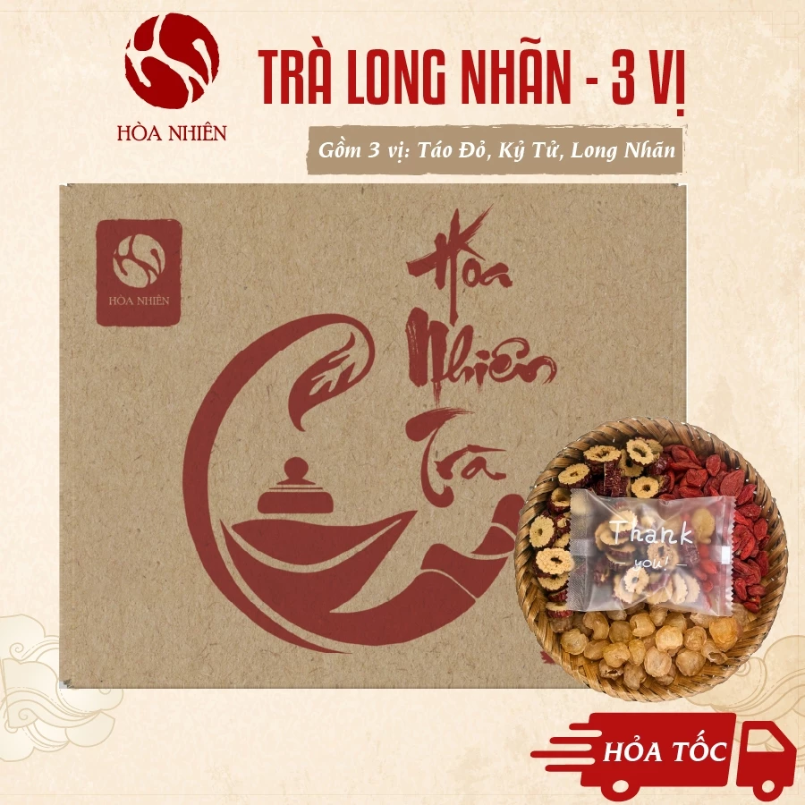 Set Thảo mộc dùng pha Trà Long Nhãn 3 vị, nấu ăn, hầm canh gồm: Táo Đỏ, Kỷ Tử, Long Nhãn | Hòa Nhiên