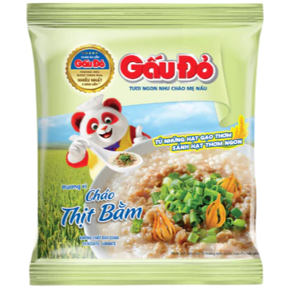 Cháo ăn liền Gấu Đỏ Thịt Băm- THÙNG 50 GÓI