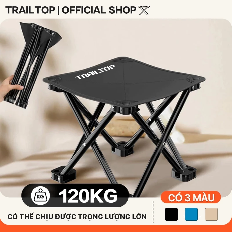 【COD】Trailtop Ghế Gấp Gọn Camping Ghế nhỏ ngoài trời Dã Ngoại Du Lịch Chịu Tải 120kg Vải Oxford 600D