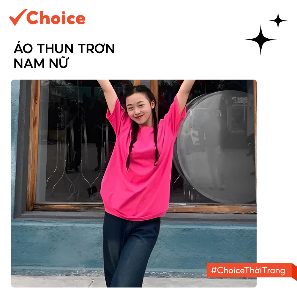 [Choice] Áo Thun Trơn AH53 3158 Nam Nữ Tay Lỡ Mẫu \"Trơn\" Cotton Khô